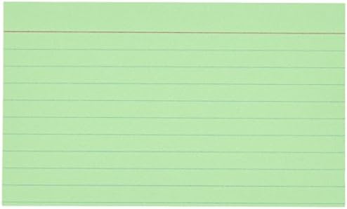 Oxford Colored Recycled Index Cards, governado, 3in. x 5in, verde, 3 pacote de 100 cartões