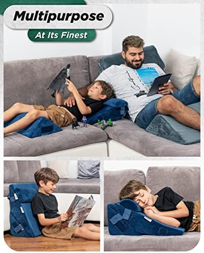 LUNIX LX12 travesseiro de piso 3pcs para crianças, crianças que leem travesseiro, cadeira de lounge, cadeira
