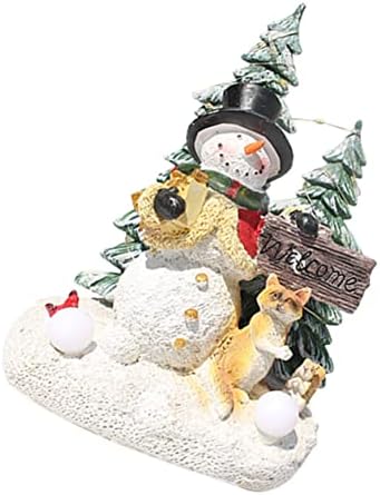 PretyZoom 1PC Santa decoração decorações leves escultura sinal de neve adornamento da casa de neve, decoração de