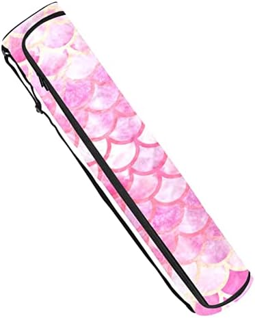 Bolsa de transportadora de tapete de ioga com alça de ombro de sereia rosa escala padrão de ioga bolsa de