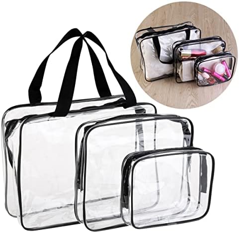 Bolsa de maquiagem Besportble Gifts Femininos 3- In- 1 PVC Bolsas de bolsas de saco de bolsa cosmética transparentes
