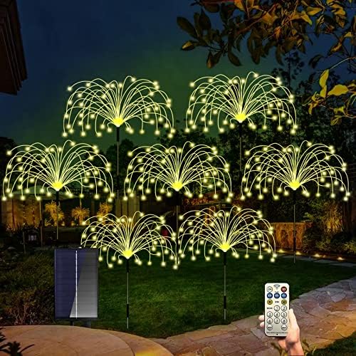 Ritammi 7 Pacote luzes solares ao ar livre, luzes de fogos de artifício, luzes solares decorativas,