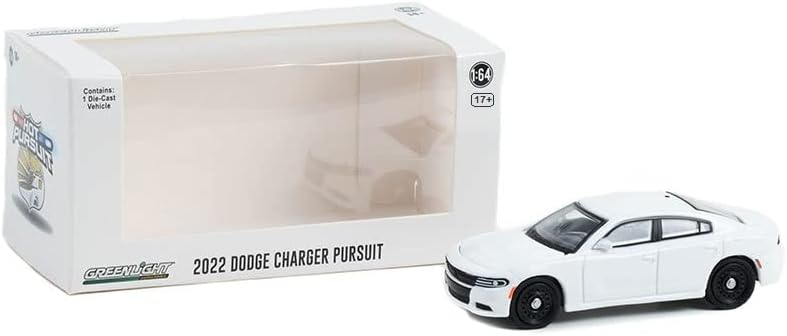 Greenlight 43002-N Hot Pursuit- 2022 Dodge Charger Pursuit Police Cruiser- White 1:64 Scale Diecast