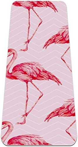 Siebzeh elegante flamingos padrão rosa estilo rosa premium grossa de ioga mate ecológico