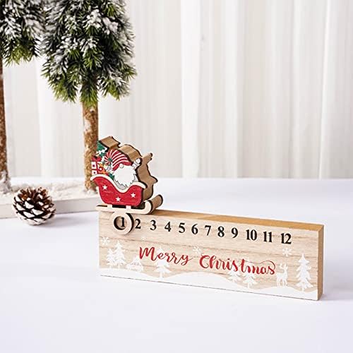 Decorações de Natal Ornamentos de calendário móvel de madeira sem rosto Countrown Christmas Countdown Gifts