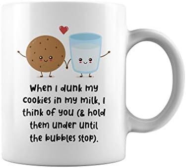 Quando eu mergulhei meus biscoitos no meu leite, penso em você- caneca de café de 11 onças