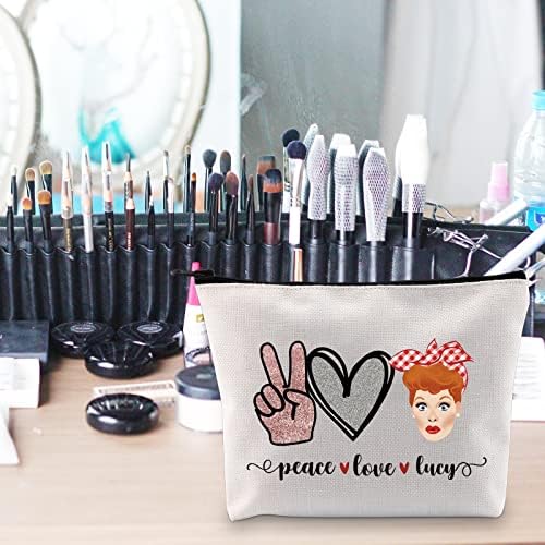 Programa de TV Pofull Inspirado Lucy Fan Gift Paz Paz Love Lucy Maquiagem Bolsa de zíper para mulheres