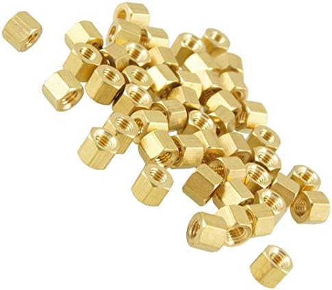 Parafuso eleg-50 pcs m3x4mm Mold tone de ouro hexagonal spacers de rosca feminina