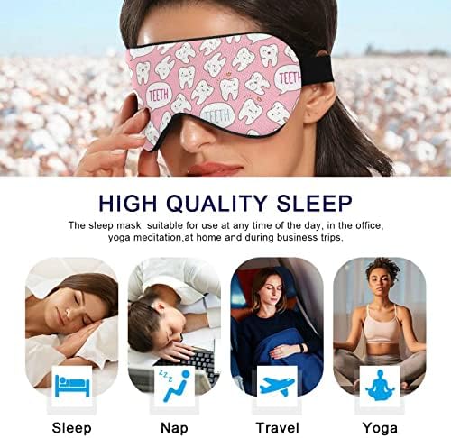 Máscara para o olho do sono unissex salvar-kawaii-caroto-rosa-dente da noite máscara para dormir confortável