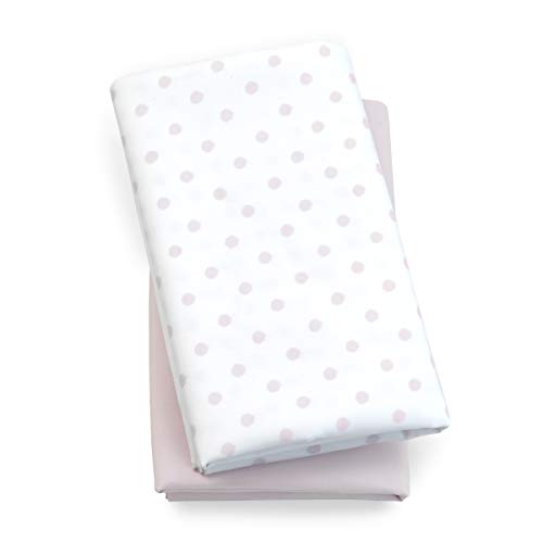 Chicco lullaby playard lençóis - Pink Dot 2 -Pack | Rosa/branco