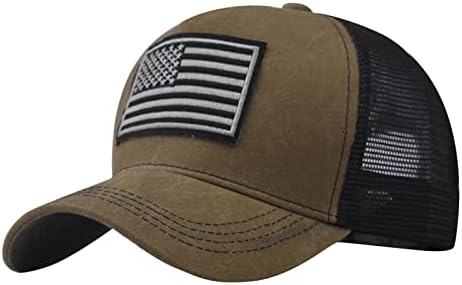 Capace de beisebol de bordado para homens mulheres elegantes bandeiras americanas Mesh chapéu