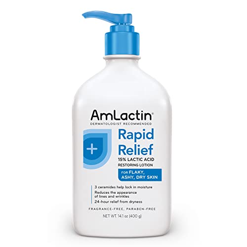 Alívio rápido da amlactina restaurando loção corporal para pele seca-garrafa de bomba de 14,1 oz-esfoliante e hidratante