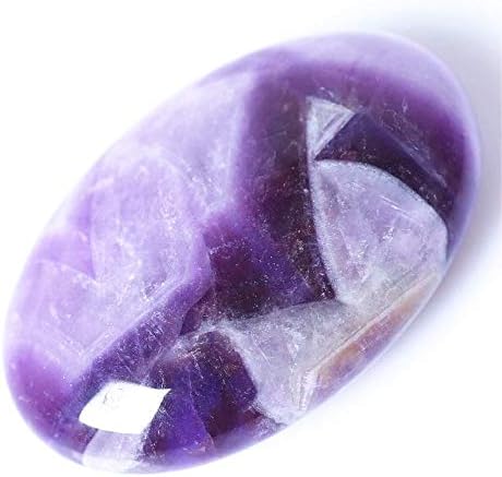 XKACRYSTAL Amtetista natural Pedra, pedra de preocupação, polegar de mão para ansiedade, cristal