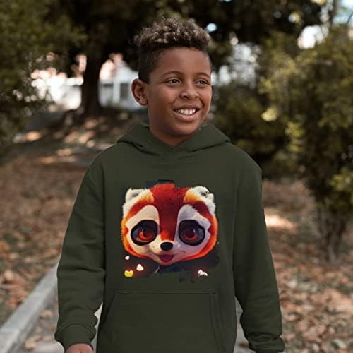 Animal Design Kids 'Sponge Fleece Hoodie - Hoodie Red Panda Kids - Hoodie Kawaii fofo para crianças