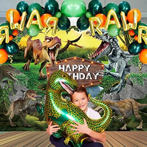 Drihanco 7x5ft Dinosaur Birthday Party Supplies Backdrop Wild One Dinosaur Decorações de temas do safari