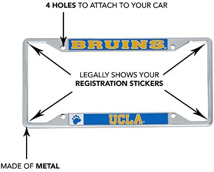 UPLA University of California Los Angeles Bruins Metal Plate Frame para frente ou traseira do carro oficialmente
