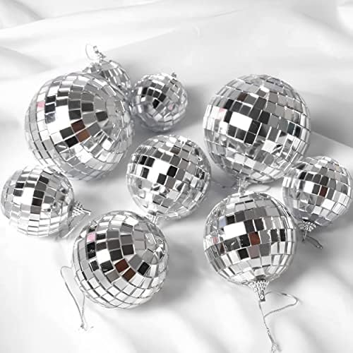 Mirror Disco Ball 30 PCs, pendurar bola para decorações de festas diferentes tamanhos, mini ornamentos de