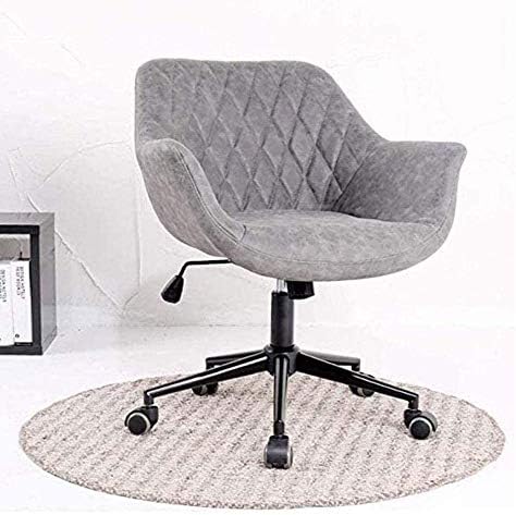 Cadeira de mesa de mesa cinza ygqbgy cadeira de computador acolchoada com apoio de braço de altura
