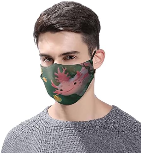 Máscaras faciais ajustáveis ​​com 2 filtros ajustáveis, máscaras de face de tampa da boca axolotl