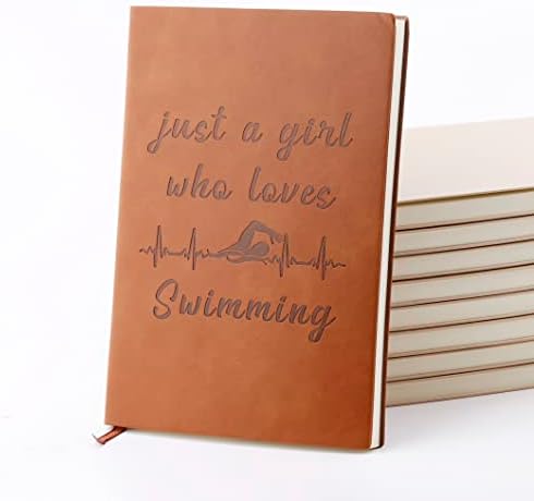 Notebook de couro para presente de natação apenas uma garota que adora nadar notebook de couro