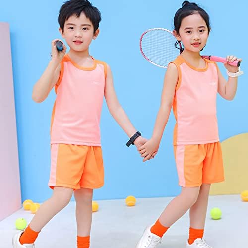 Toddler meninos meninos meninas sem mangas moda de retalhos colorida colorida malha respirável cool shorts 2pcs