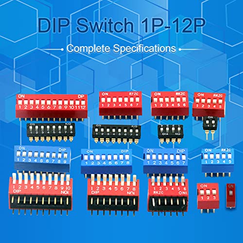FILECT 5PCS Red Dip Side Alternante 1-4 Posições 2,54mm Pitch para tábuas de pão de circuito PCB