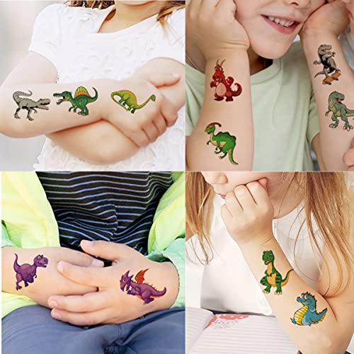 TAZIMI 40 PCS 3D DINOSAURS TATOOS TEMPORÁRIAS PARA CRIANÇAS -Tatuagem à prova d'água Dinosaur para meninos, Tattoos