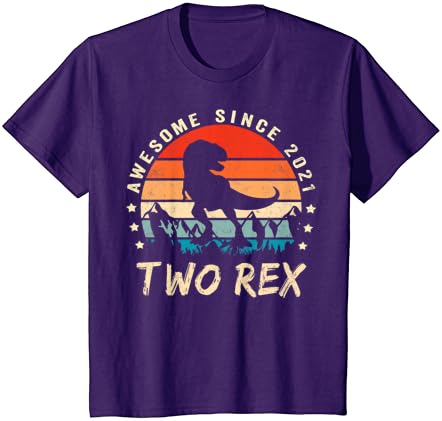 Crianças Two Rex 2º aniversário do segundo dinossauro camiseta de 2 anos