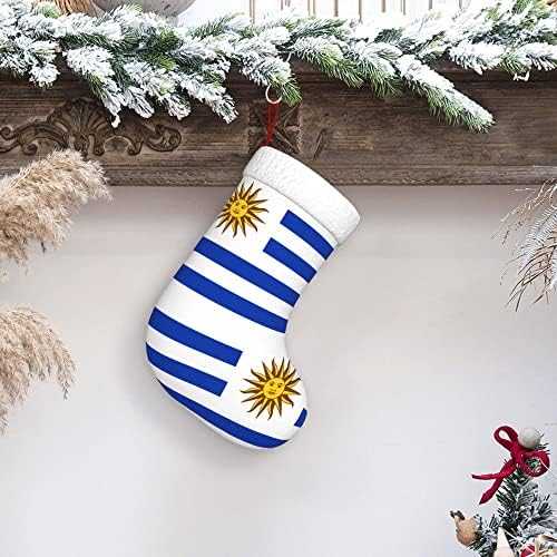 Qg zzx meias de natal com bandeira de punho super macio super macio de meias de natal uruguai