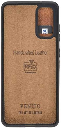 Venito Venito Verona Leather Slim Caixa de carteira compatível com Samsung Galaxy S20 - Snap na