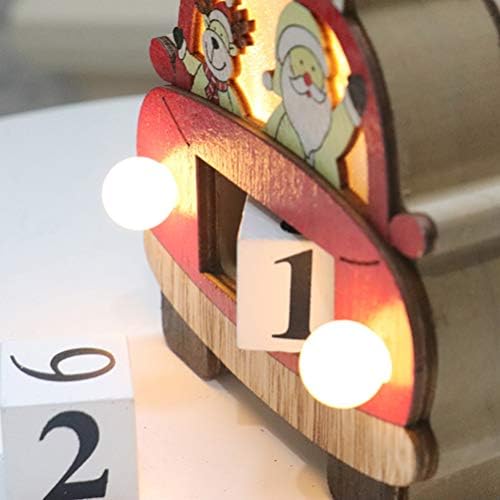Calendário de contagem regressiva luminosa de Natal AMOSFUN Papaios de Papai Noel Blocks de calendário de