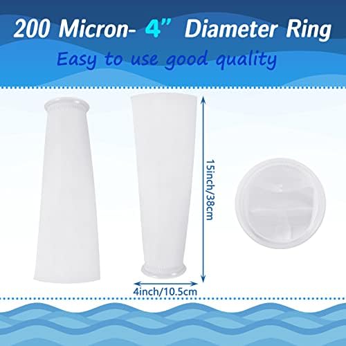 Meias de filtro de anel de 4 polegadas de 4 polegadas de 4 polegadas 200 μm de filtro aquário de 4