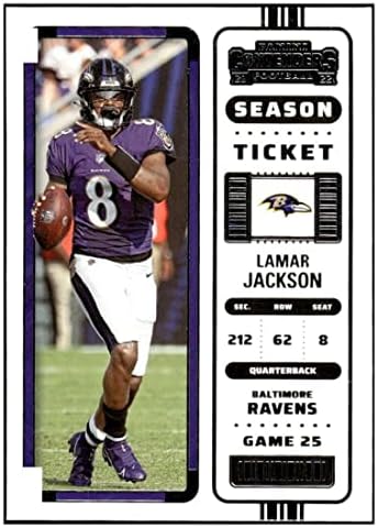 Lamar Jackson 2022 Panini Contenders Ticket 5 nm+ -mt+ NFL Football Ravens