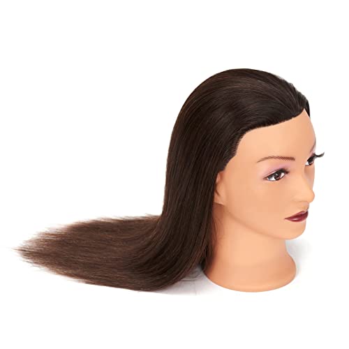 Manequim Head 20 -22 de cabelo de cabelo de cabelo de cabelo humano Cabeça de boneca Cabeça