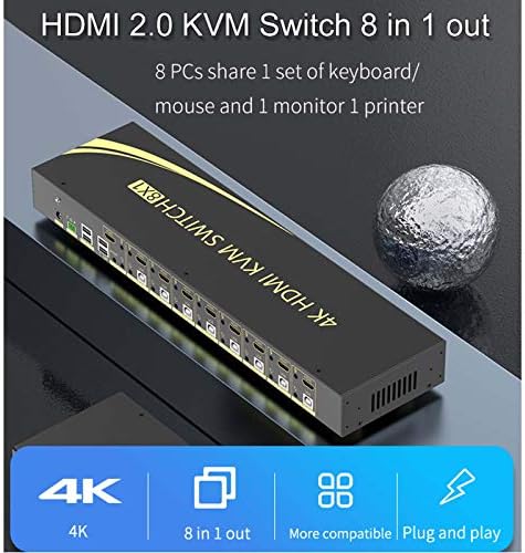 Switch EKL KVM, 8 PORT v2.0 HDMI KVM SUPISTRA suporta teclas de atalho trocando 4k@60Hz 4: 4: 4 1080p 3d, 8
