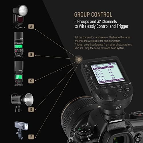 Neewer qpro-n ttl sem fio gatilho flash compatível com Nikon 1/8000s HSS grande tela LCD SLANTED Design 5 Botões