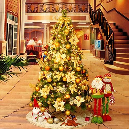 Árvore de Natal de fibra óptica de 6,8 pés, árvore de natal artificial com suporte de metal dobrável, LEDs
