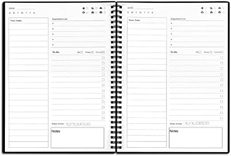 Utytrees Blank Daily Planner - Para fazer o Planejador de notebooks, planejador de agendas horárias em branco, 7.6