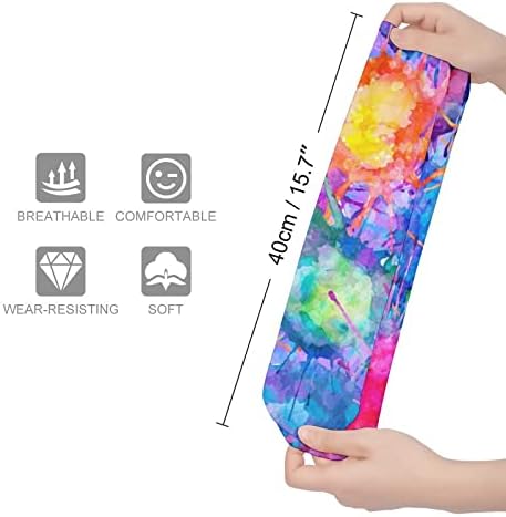 WeedkeyCat Abstract Color Splash Meias grossas Novelty Funny Print Graphic Casual Warm Mid Tube Meias para o