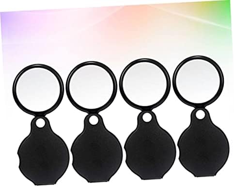 StoBok 4pcs Mini magnatiles Lente de ampliação do lente de brinquedos anel de brinquedo anel portátil Black