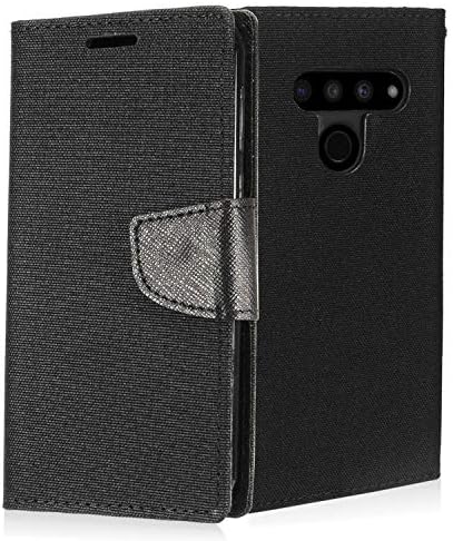 Z -GEN - Compatível com LG V50 ThinQ - capa de telefone da carteira de caça de jeans de tecido de jeans - CT5