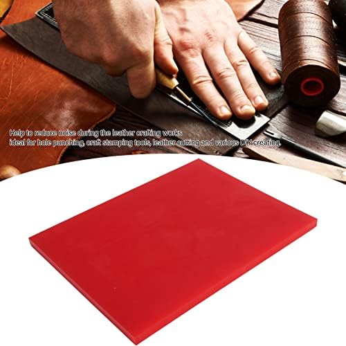 Tapete de soco de couro, tapete de perfuração de orifício de redução de ruído vermelho para artesanato
