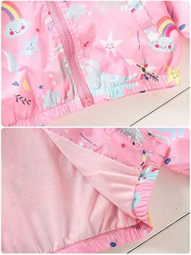 Jackets de unicórnio de desenho animado meninas zip de primavera infantil flamingo windbreaker para criança rosa