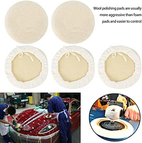 Studyset 6pcs 7 polegadas LAMBS LAVELAÇÃO POLEJAS DE POLISamento de lã adequadas para automóveis Cerâmica