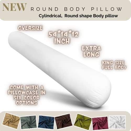 Travesseiro - travesseiro de corpo extra longo para adultos - 54x12 polegadas de travesseiro redondo