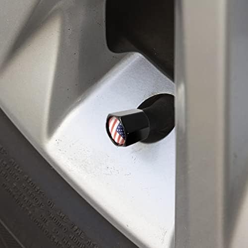 Capas de haste da válvula de pneus da bandeira americana, anti-roubo premium de sedora de borracha