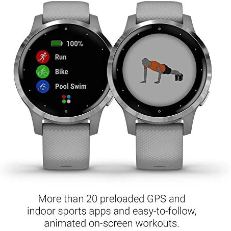 Garmin Vivoactive 4s, Smartwatch de menor porte GPS, apresenta música, monitoramento de energia