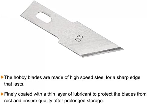 Uxcell 25pcs 38x14.5mm lâminas de faca artesanal, lâminas de hobby de aço de alta velocidade Ferramenta de