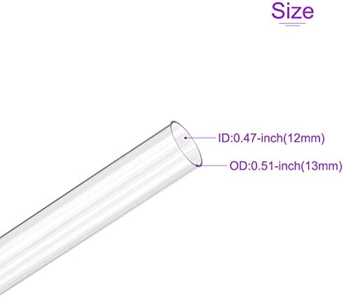 DMIOTECH 2 ID do pacote 12mm od 13m, 0,4m Comprimento do tubo de plástico transparente PVC Tubo