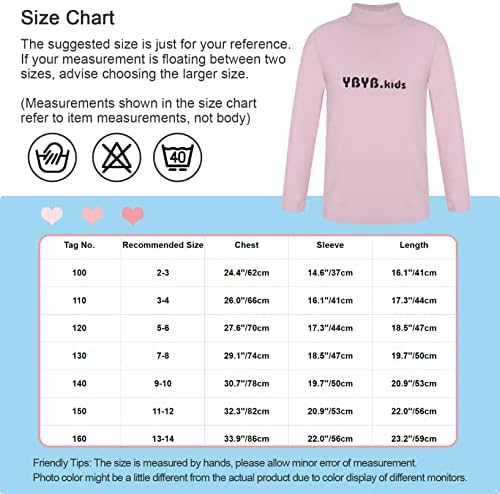 Yuumin Kids meninos meninas de manga longa Top Top Basic Camada de camiseta Turtleneck Tees camisetas térmicas moles
